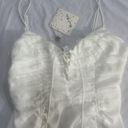 Angel Biba NWT M Medium MAGIC MOMENT RUCHED DRAWSTRING MINI DRESS WHITE Bachelorette Photo 5
