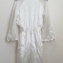 Oscar de la Renta Vintage  White Satin/Sheer Bell Sleeve Appliqué Wedding Robe Photo 6