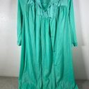 Vanity Fair Vintage  Size 32 Green Nylon Two Piece Nightgown Robe Set Button Photo 0