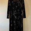 Kathie Lee Collection  vintage 90s velour floral midi dress size medium Photo 0