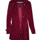 London Fog  Belted Trench Coat Burgundy/Red Size Large Water Resistant Photo 0