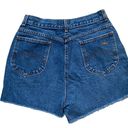 Vintage Chic Cutoff Jean Shorts Baggy Medium Wash High Waisted Mom Frayed Denim Blue Size 14 Photo 1