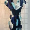 Betsey Johnson  blue tone abstract scuba feel cap sleeve sheath dress size 10 Photo 0