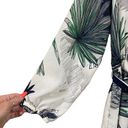 Sans Souci NWT Tropical Palm Print Off Shoulder Tie Maxi Dress 3/4 Sleeve S White F0100 Photo 6