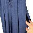 Free People  Embroidered One Piece Jumpsuit Spaghetti Strap Navy Womens Size 2 Photo 6