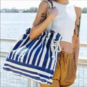 Urban Outfitters  Blue Striped Canvas Beach Bag Photo 1