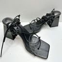 Wild Diva  Sandals Womens Size 9 Black Wraparound Square Toe Heels Photo 3