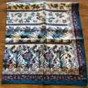 Oscar de la Renta  Vintage Silk Scarf Floral Abstract Accents Square Blue Gray Photo 1