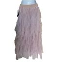 Gypsy Tulle Tiered Maxi Skirt Pink Medium  Boho Fairy Disco Cowgirl Full NEW Photo 5