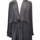 MudPie Trench Cardigan Womens Hollis Flap Black Tie Waist Classic Size Medium Photo 0