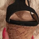 Charlotte Russe Black T Strap Cork Wedges Photo 4