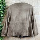 Joseph Ribkoff  Faux Suede Leather Textured Jacket Brown Black Art Wear Size 14 Photo 1