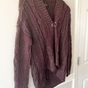 All Saints Gray Deep Purple Bind Cardigan Clasp Wool Mohair Sweater Size 0 Photo 3