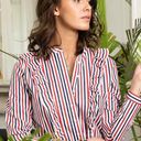 Tuckernuck  The Shirt by Rochelle Behrens The Ruffle Shirt Stripe NWT Size XS Photo 0