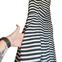 Sans Souci Sans Souchi strapless blue and white fit and flare striped dress size large Photo 2