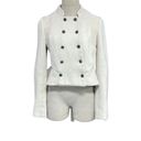 We The Free  Military Blazer Double Breasted Off White Lace Jacket Size 2 Photo 4