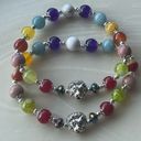 Head Lion  one NEW stretch bracelet beaded rainbow carnelian rhodonite Amazonite Photo 5