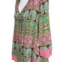 One World Paisley Bohemian 3/4 Sleeve Lace Crochet Hem Top Large NWT Photo 3