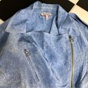 Juicy Couture Y2K  Trench Coat Baby Blue Sky Blue Long Zip Up Denim-ish Pattern L Photo 7