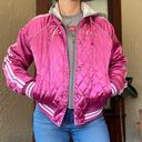 Vintage Yankees Bomber Jacket Pink Satin layered MLB New York Yankees Jacket Size L Photo 2