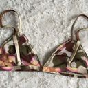 Vintage Y2K 90’s Green Brown Pink Sheer Camo & Floral Triangle Festival Bralette Multiple Photo 6