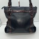 Brighton  Black & Brown Pebble Leather Medium Shoulder Bag Tote Purse With Braide Photo 9