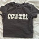 Cowgirl Baby Tee Gray Photo 0