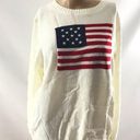 New American Flag Sweater Long Sleeve Patriotic Size L July 4th Pullover Knit Size M Photo 0