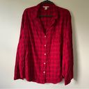 Victoria's Secret  Red Metallic Plaid Flannel PJ Set Holiday Pajamas size XL Photo 5