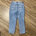 American Eagle  Size 8 Curvy Mom Jeans High Rise Distressed Rips Torn Thrashed Photo 3