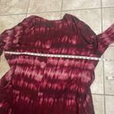 Torrid Women's  Wine Tie Dye Gauze Kimono Cardigan Size 4 Red Long Sleeve EUC Photo 5