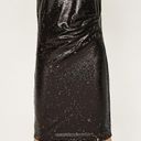 ZARA Sequin Shimmer Black Gold Drape Dress Photo 0