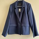 Madewell New Dorset Blazer Easygoing Crepe Size M Deep Indigo NL234 Photo 1