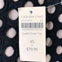 Coldwater Creek New  Circle Eyelet Top Black Embroidered Overlay With Nude Lining Photo 11