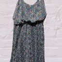 American Eagle AEO black green floral printed sleeveless tank maxi dress sz XS Photo 1