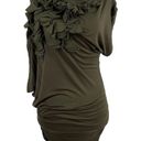 Lucy Paris New Lucy & Co Petal One Shoulder Dolman Tunic Embellished Mini Dress Green M/L Photo 0