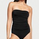 Newport News  Women’s Black Mesh Bandeau One-Piece Swimsuit Sz 6 Photo 0