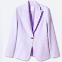 Mango ✨NEW✨  Blazer suit 100% linen Light Pastel Lilac Size 2 Photo 0