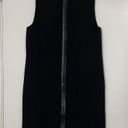 Vince . Black sleeveless shift zip up leather trim dress size US 6 Photo 5