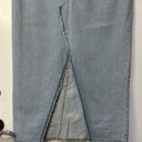 Topshop  Long Denim Mid Maxi Skirt w/ Front Slit Size 8 EUC Light Wash Frayed Hem Photo 5