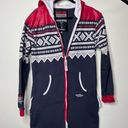 One Piece  of Norway Marius Jump in Lounge/PJ Hoodie Jumpsuit Navy/Red sz M Photo 8