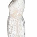 FATE. Lace Fit & Flare Halter Mini Dress White Cream S Photo 4