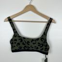 DKNY NWT  Leopard-Print Bikini Top Block Leopard Moss Green Sz M | Vacation Beach Photo 1