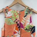 Kaari Blue  100% Linen Cutout Shoulder Tank Top Bright Floral SZ Extra Small NWT Photo 8