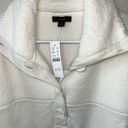 J.Crew NWT  Ivory Teddy Sherpa Button-Front Sweatshirt Photo 3