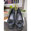 Brian Atwood B  Blayne Black Suede Peep Toe Platform Pumps Women's Size 7 Photo 5