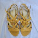 Anne Klein  NWOB Noreena Golden Yellow Flat Tassel Boho Women's Sandal Size 6 Photo 1