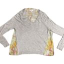 Current Air Anthropologie  Gray Mixed Media Sweatshirt Size XS Photo 0