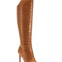 Vince Camuto  Fenindy Tawny Croc Birch Pointed Toe Stiletto Knee High Tall Boot Photo 0