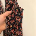 American Eagle floral sundress wrap style black red tie up back summer dress Photo 4